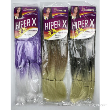 Synthetic Hair Braid 24inch 41inch 82inch ombre braiding hair Super 6X 400g jumbo braid